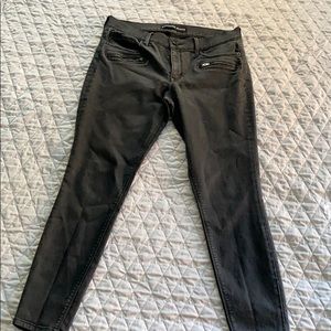 Express coated denim skinny jeans